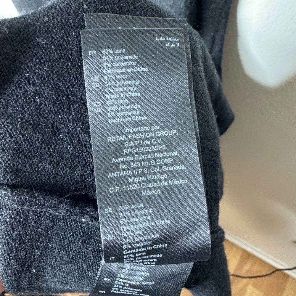 SANDRO WOOL & CASHMERE-BLEND SWEATER DREDS BLACK SIZE 38/M - Picture 8 of 12